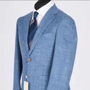 Suitsupply Blazer Havana Patch Slim Fit Light Blue Wool/Linen/Cashmere 44 44R
